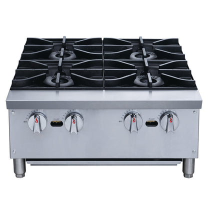 Chef AAA - Commercial 24" Hot Plate with 4 Burners NG - TCHPA24