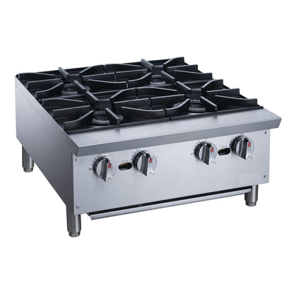 Chef AAA - Commercial 24" Hot Plate with 4 Burners NG - TCHPA24