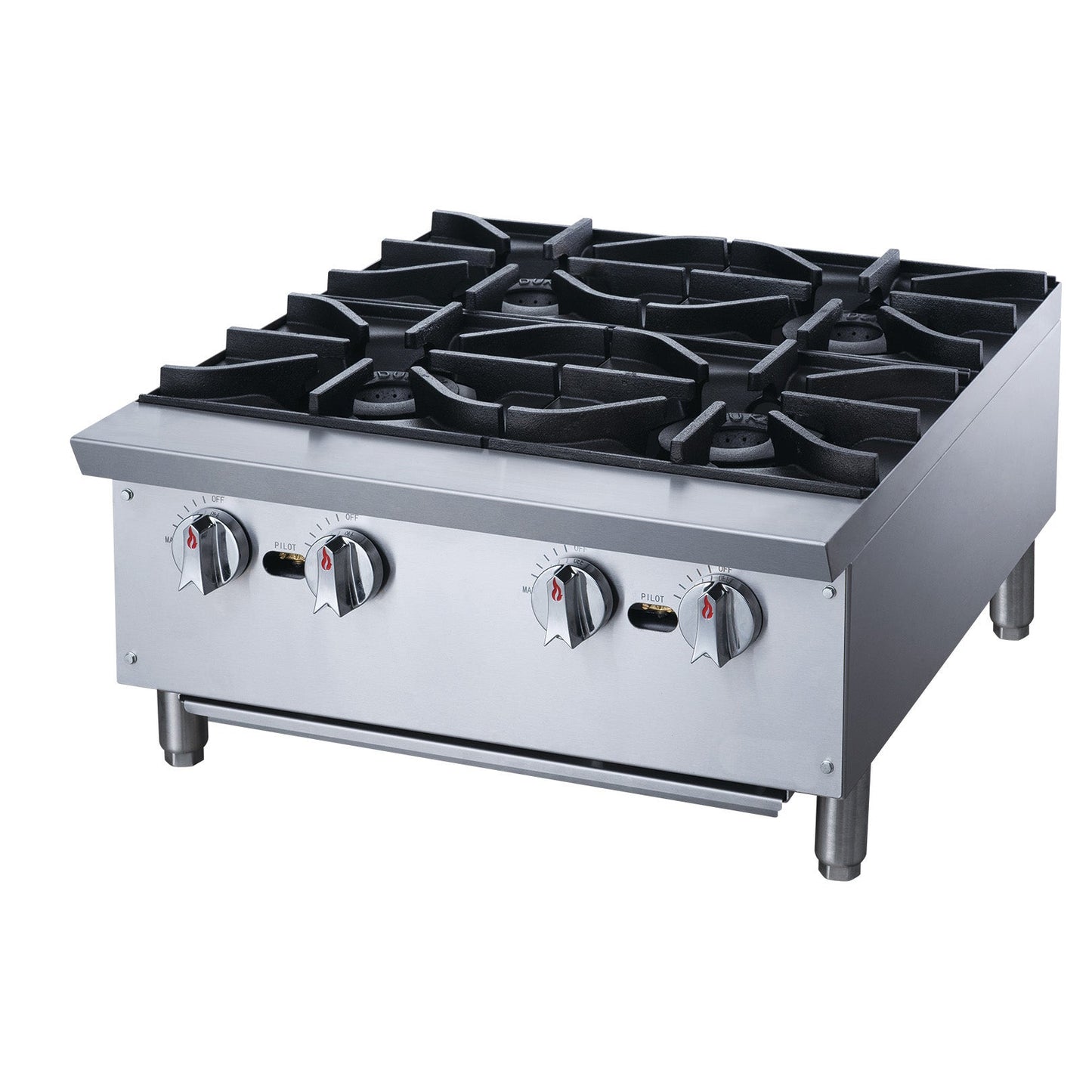 Chef AAA - Commercial 24" Hot Plate with 4 Burners NG - TCHPA24