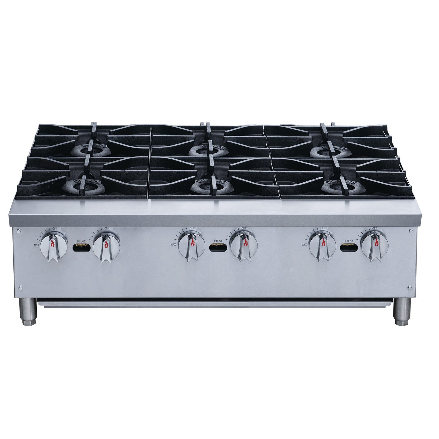 Chef AAA - Commercial 36" Hot Plate with 6 Burners NG - TCHPA36
