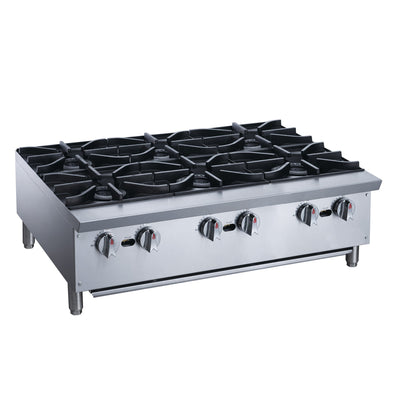Chef AAA - Commercial 36" Hot Plate with 6 Burners NG - TCHPA36