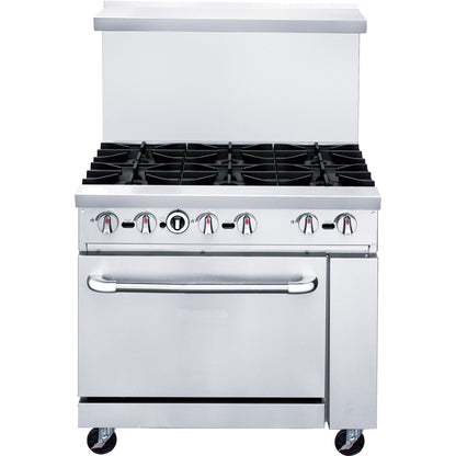 Chef AAA  36" Oven Range Six Open Burner Natural Gas - TCR36-6B