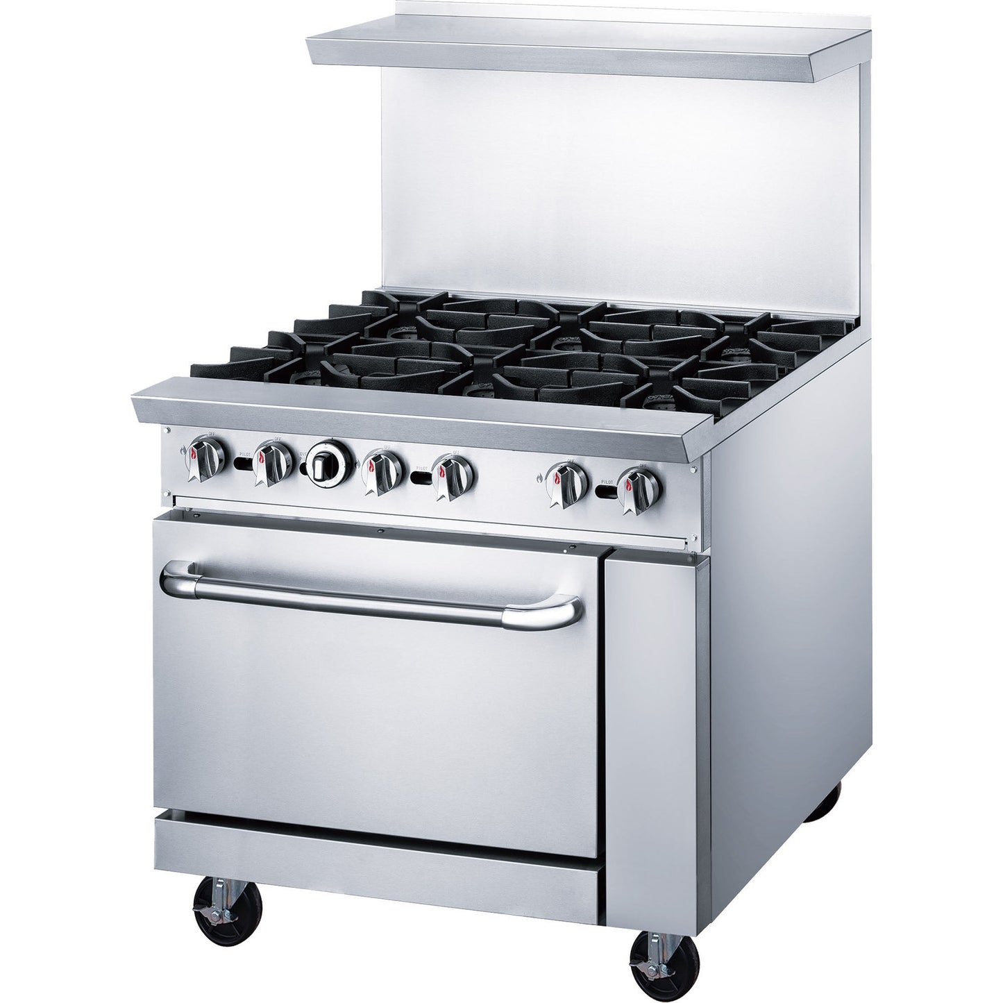 Chef AAA  36" Oven Range Six Open Burner Natural Gas - TCR36-6B