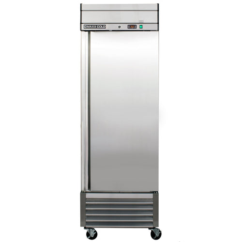 Maxx Cold Single Door Reach-In Refrigerator, Bottom Mount, 27"W, 23 cu. ft. Storage Capacity, in Stainless Steel - MXSR-23FDHC