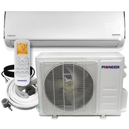 Pioneer Diamante Pro Series 12,000 BTU 19 SEER2 Ductless Mini-Split Air Conditioner Inverter+ Heat Pump Full Set 115V with 16 Ft. Kit - WYT012ALFI19RL