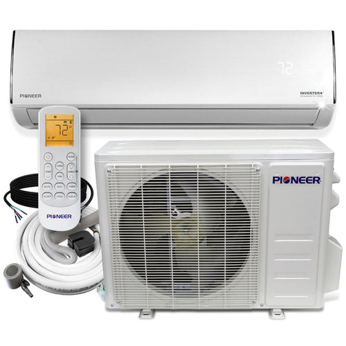 Pioneer Diamante Pro Series 12,000 BTU 19 SEER2 Ductless Mini-Split Air Conditioner Inverter+ Heat Pump Full Set 115V with 16 Ft. Kit - WYT012ALFI19RL