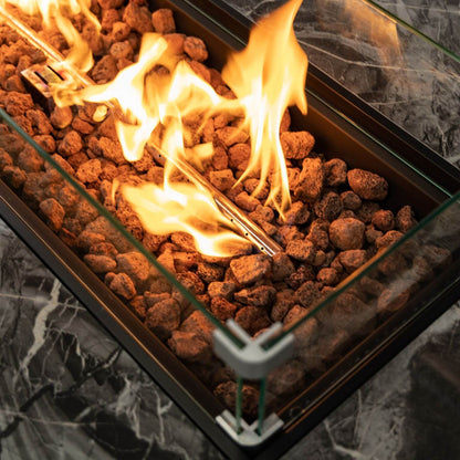 Deko Living 52-inch 50,000 BTU Brown Portable Wicker Propane Gas Fire Pit  - COB10002