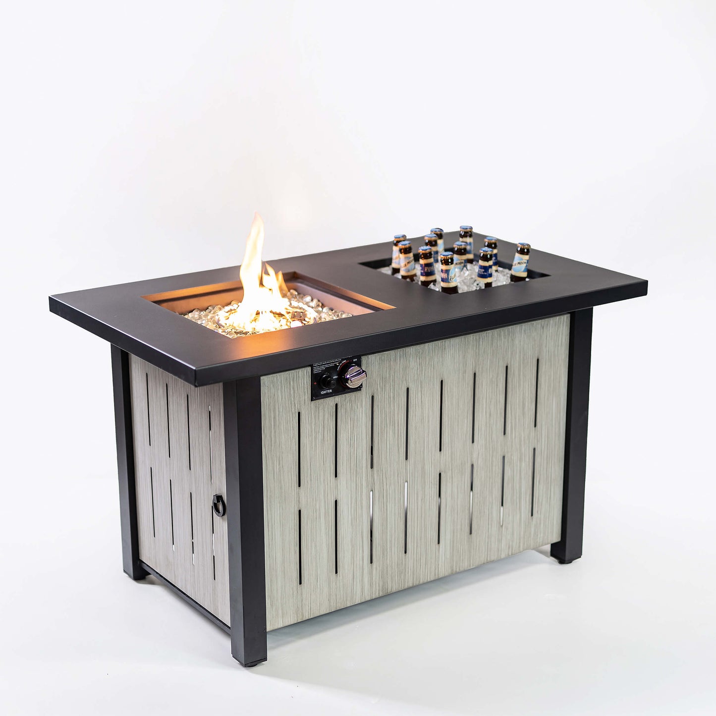 Deko Living 42-Inch Rectangular Outdoor 50,000 BTU Propane Firetable with Ice Bucket  - COB10004