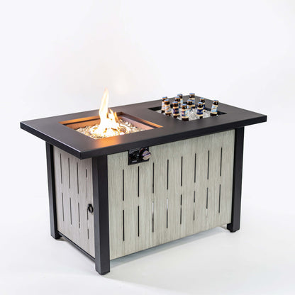 Deko Living 42-Inch Rectangular Outdoor 50,000 BTU Propane Firetable with Ice Bucket  - COB10004