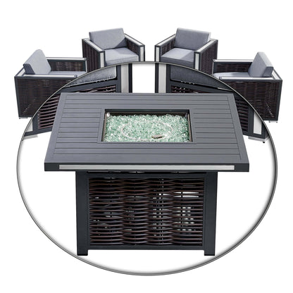 Deko Living Avola Outdoor Patio Set & Firepit  - COP30902