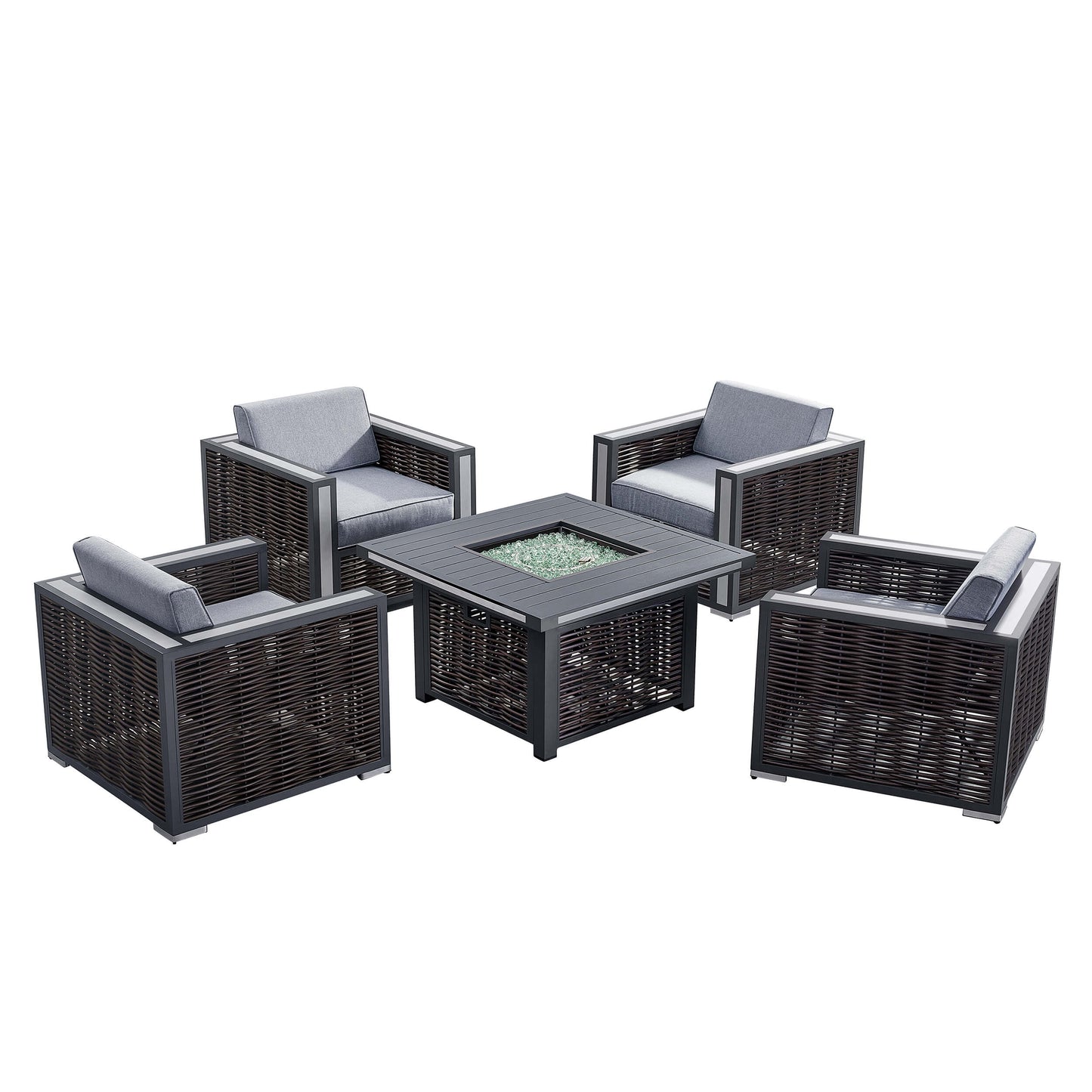 Deko Living Avola Outdoor Patio Set & Firepit  - COP30902