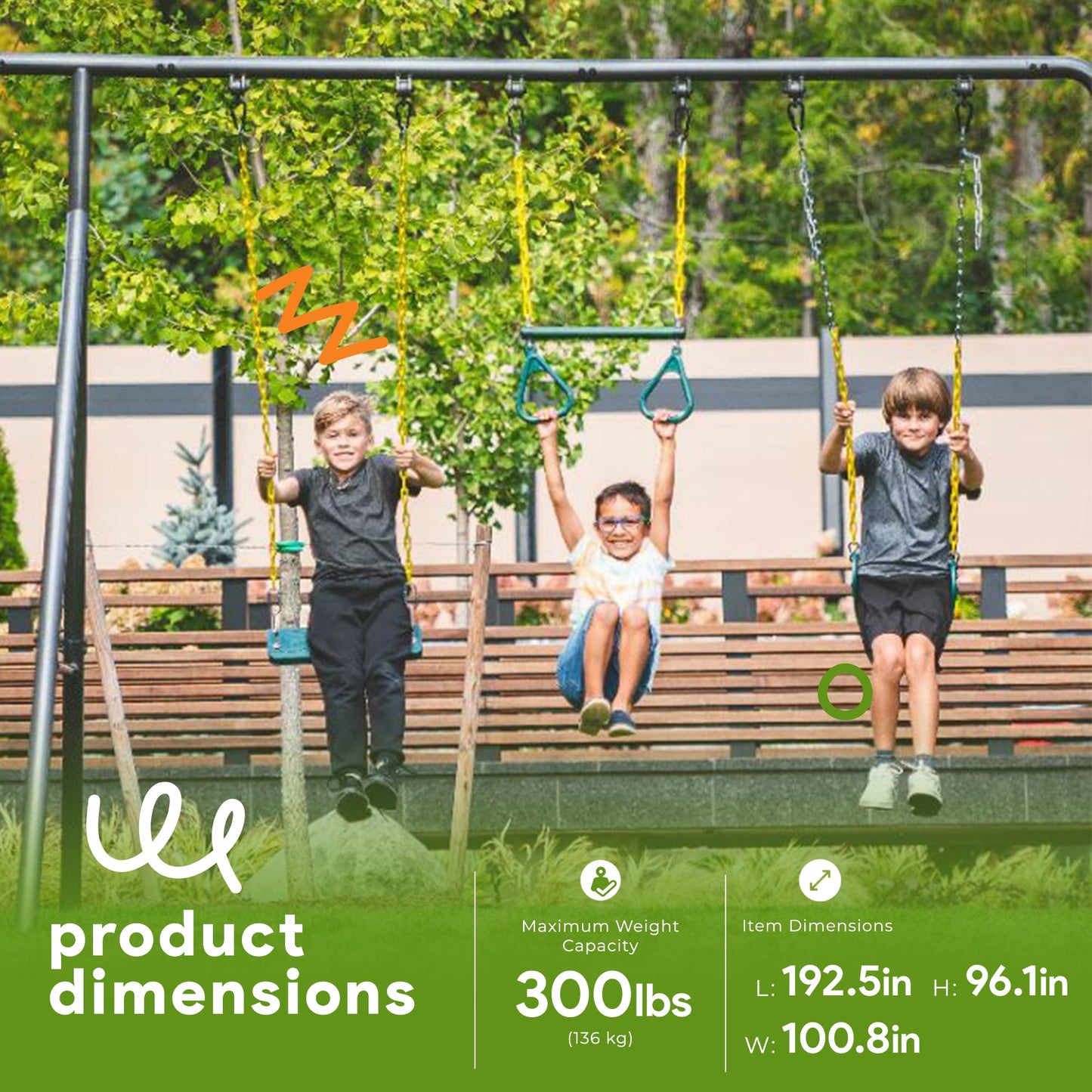 gobaplay 8' Ultimate Adventure Kids Swing Set Frame Extension  - 414959