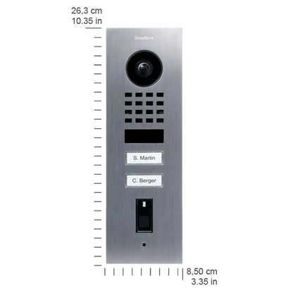 DoorBird D1102FV Fingerprint 50 Flush-Mount IP Video Door Station in White Aluminium, RAL 9006
