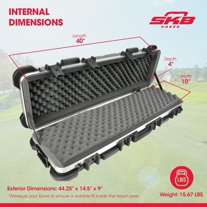 SKB Cases 4009 Hard Exterior Waterproof Short Double Rifle Transport Case, Black - 189869