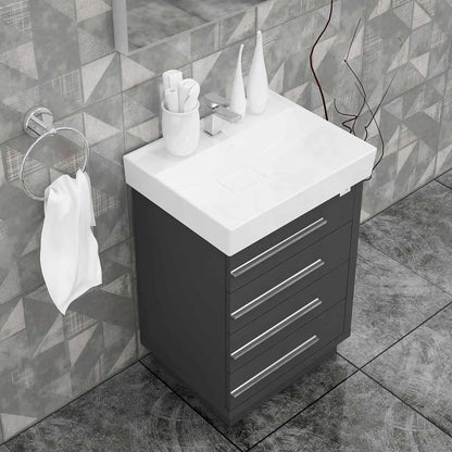 Casa Mare Domenico 32" Bathroom Vanity and Ceramic Sink Combo with LED Mirror - Domenico80GG-32