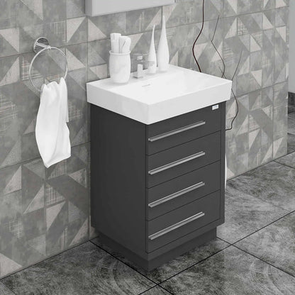 Casa Mare Domenico 32" Bathroom Vanity and Ceramic Sink Combo with LED Mirror - Domenico80GG-32