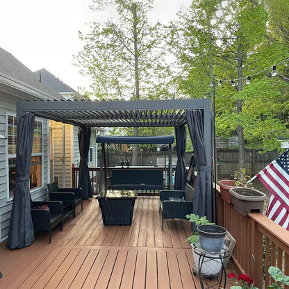 Domi Patio Aluminum Louvered Pergola - Gray