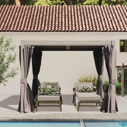 Domi Patio Aluminum Louvered Pergola - Gray