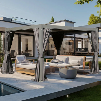 Domi Patio Aluminum Louvered Pergola - Gray