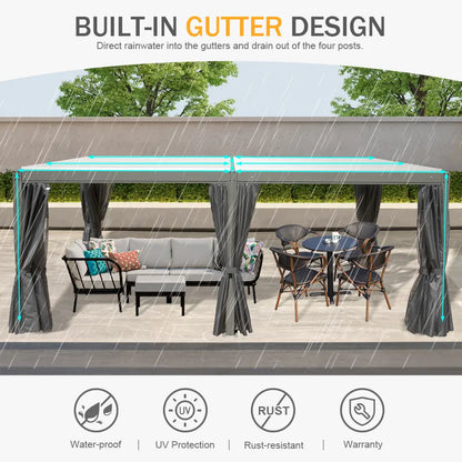 Domi Patio Aluminum Louvered Pergola - Gray