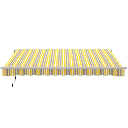 Outsunny 12' x 10' Retractable Awning with Adjustable Design, Sunshade Shelter in Yellow & Grey - 840-207YL