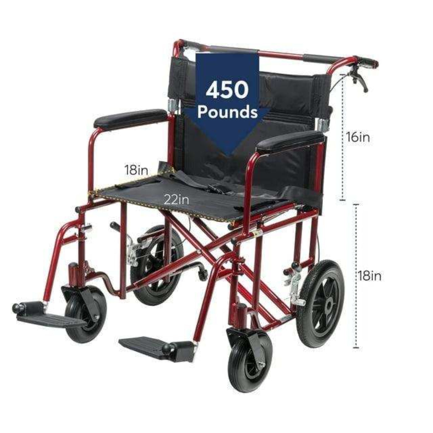 Drive Medical Bariatric Heavy Duty Transport Chair - DM-ATC22R