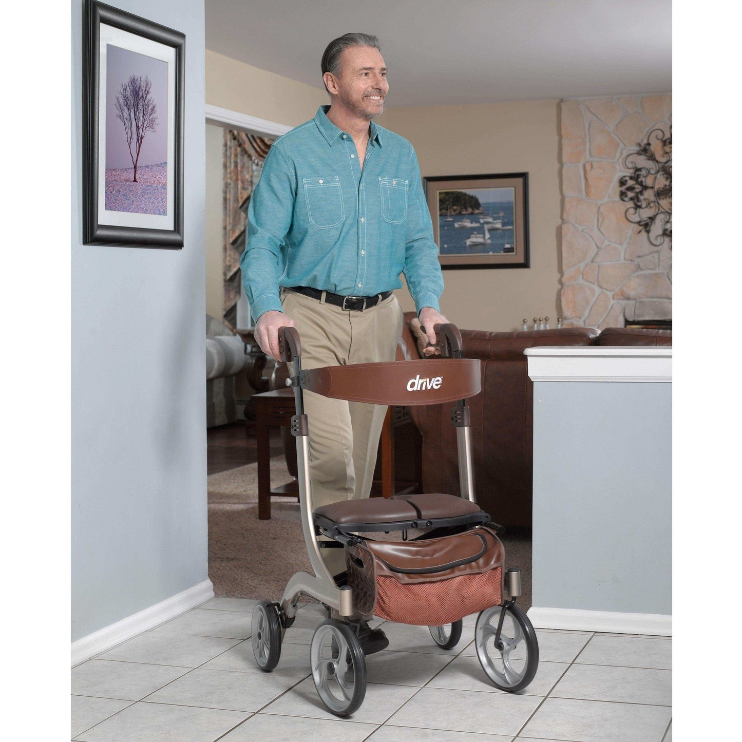 Drive Medical Nitro DLX Euro Style Rollator Rolling Walker - DM-RTL10266CHHS