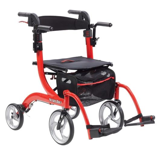Drive Medical Nitro Duet Transport Chair and Rollator Walker - DM-RTL10266DT