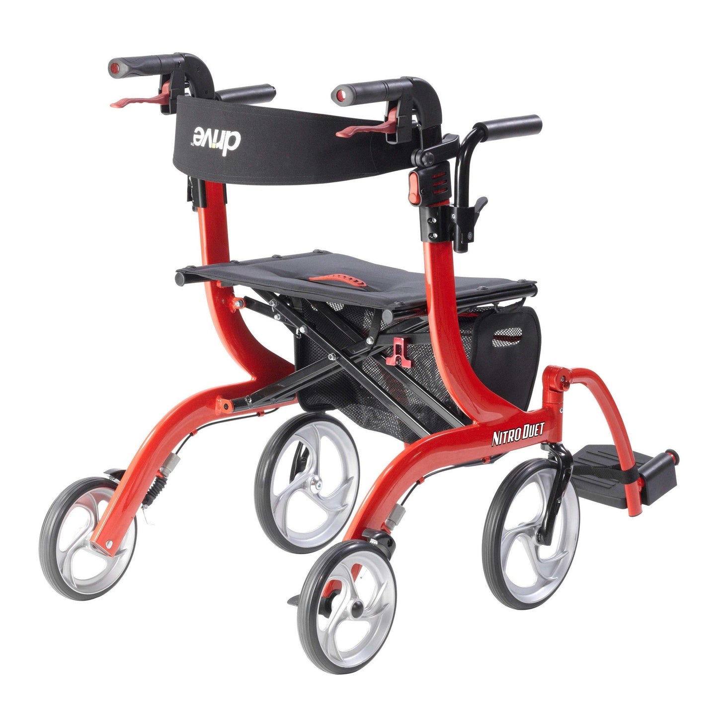 Drive Medical Nitro Duet Transport Chair and Rollator Walker - DM-RTL10266DT