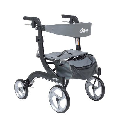 Drive Medical Nitro Euro Style Rollator Walker Hemi Height 10" Casters - DM-RTL10266BKH