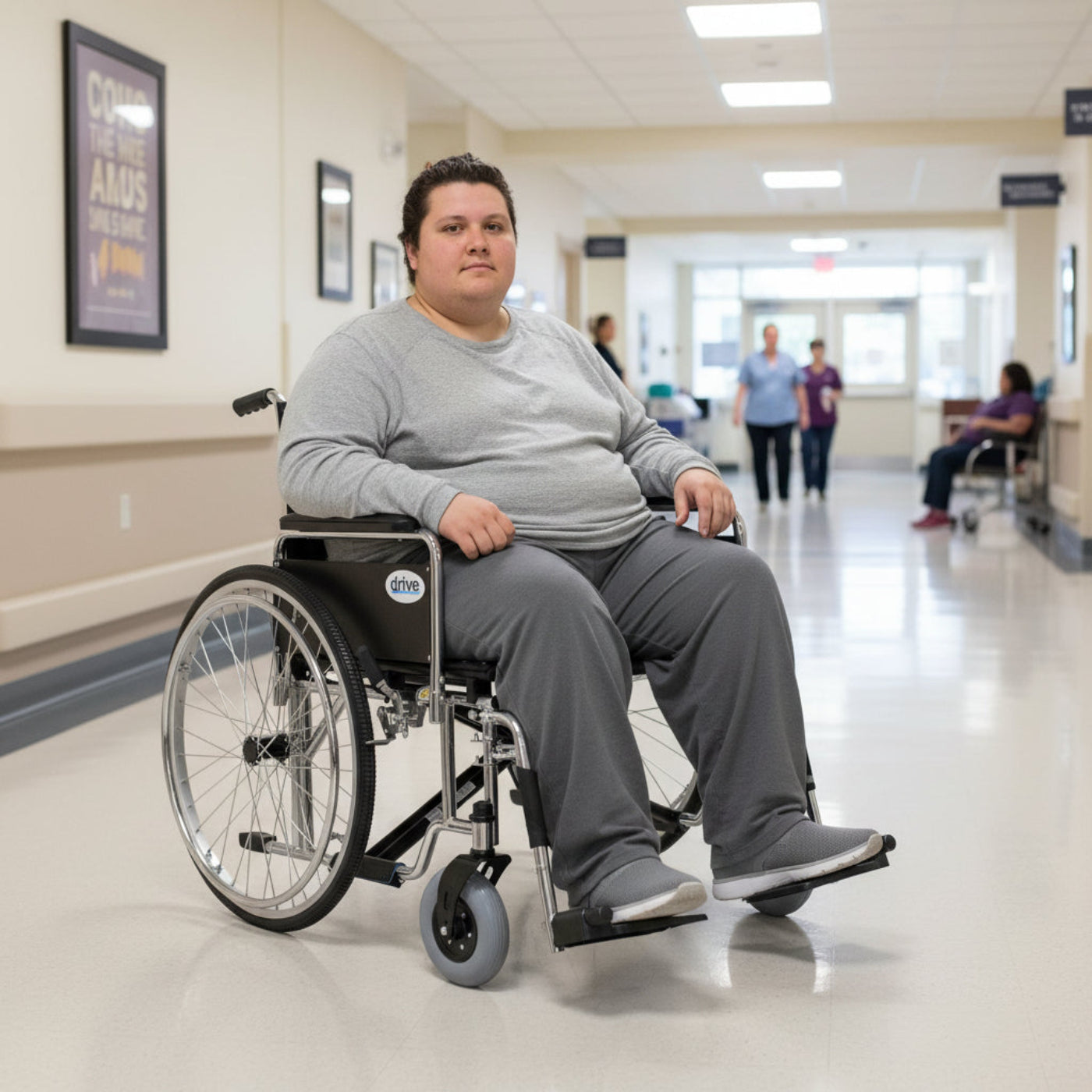 Drive Medical Sentra EC Bariatric Heavy Duty Extra Wide Wheelchair - DM-STD26ECDFA