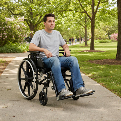 Drive Medical Viper Plus GT Wheelchair with Universal Armrests - DM-PLA416FBUARADELR