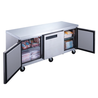 Chef AAA - Commercial 72" Undercounter Worktop Freezer 18.9cu.ft. NSF - TUC72F