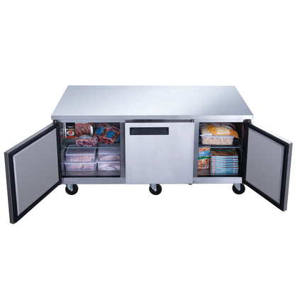 Chef AAA - Commercial 72" Undercounter Worktop Freezer 18.9cu.ft. NSF - TUC72F