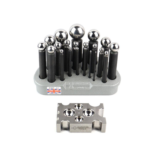 Durston 1104 Dapping Punch Set With 21 Punches 3mm-36mm On Stand & Block - 125.047