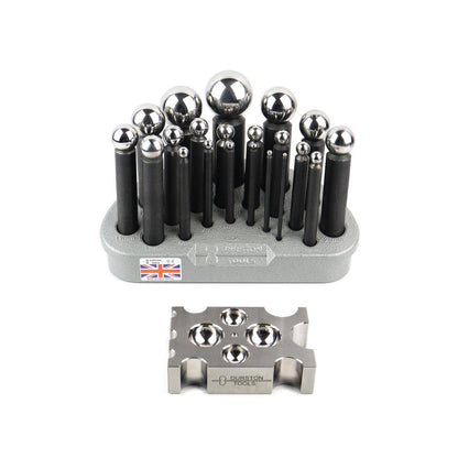 Durston 1104 Dapping Punch Set With 21 Punches 3mm-36mm On Stand & Block - 125.047