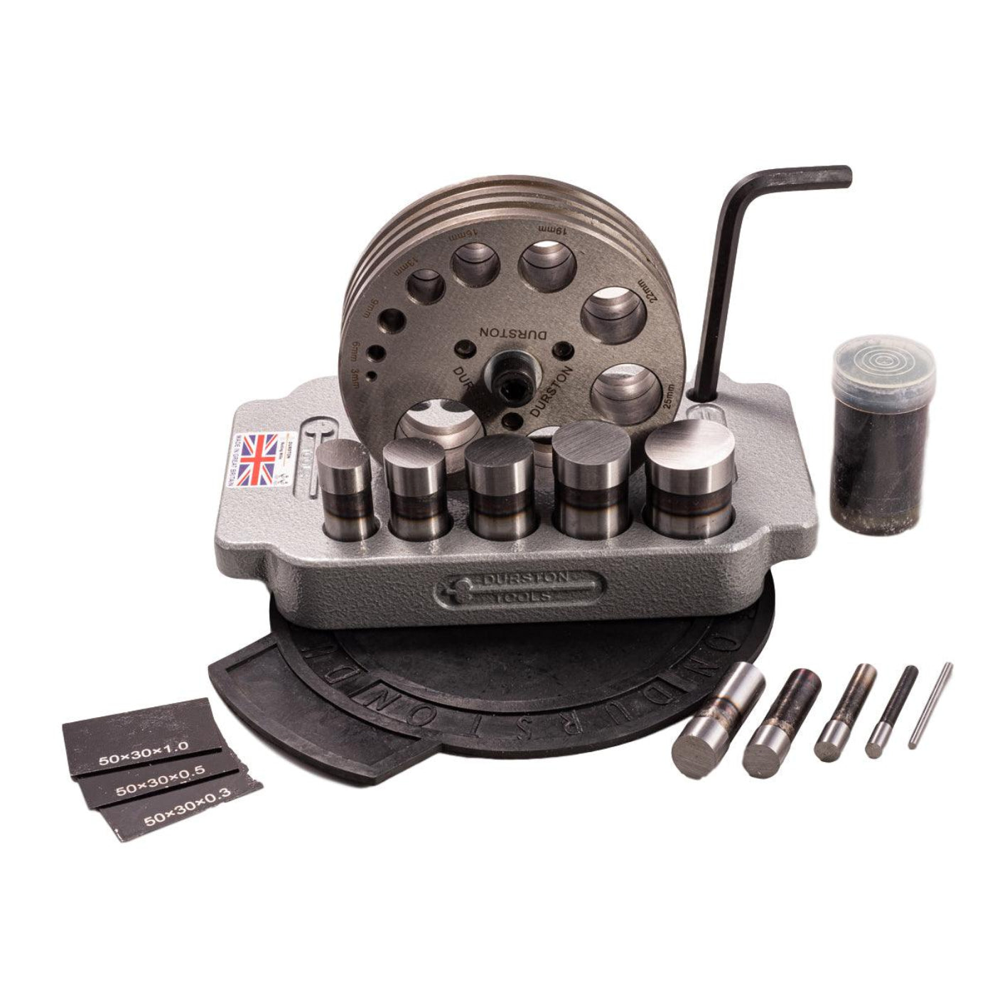 Durston Disc Cutter-Set of 10 Punches in Metric Calibrated Sizes Range: 3mm to 32mm - 125.1769