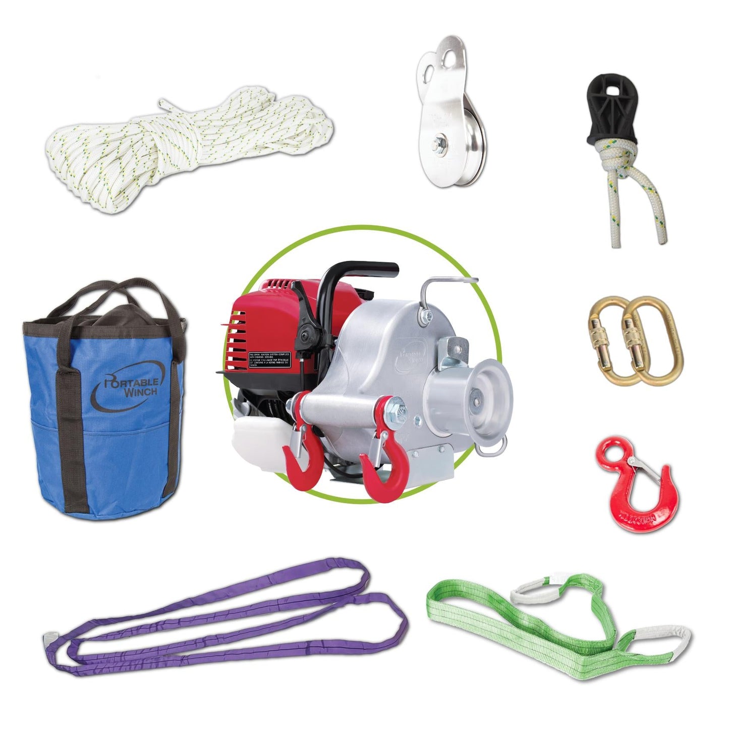 Portable Winch PCW3000-A Gas-Powered Pulling Capstan Winch, Honda GX35 - PW,PCW3000-A