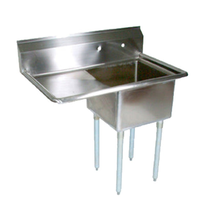 John Boos E1S8-24-14L24 One-Compartment E-Series Sink with 24" Left Drainboard - JBE1S82414L24