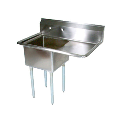 John Boos E1S8-18-12R18 One-Compartment E-Series Sink with 18" Right Drainboard - JBE1S81812R18