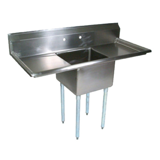 John Boos E1S8-18-12T18 One-Compartment E-Series Sink with Two 18" Drainboards - JBE1S81812T18