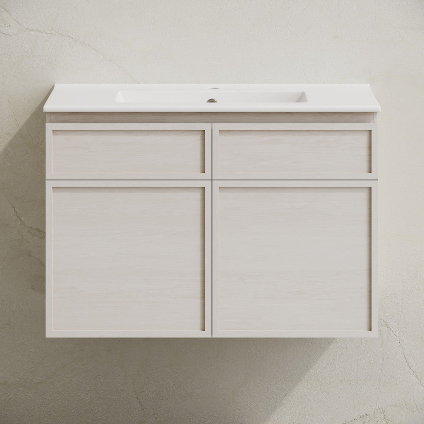 Swiss Madison St. Tropez 30" Wall-Mounted Bathroom Vanity in White Oak with Sink Top - SM-BV0825WO