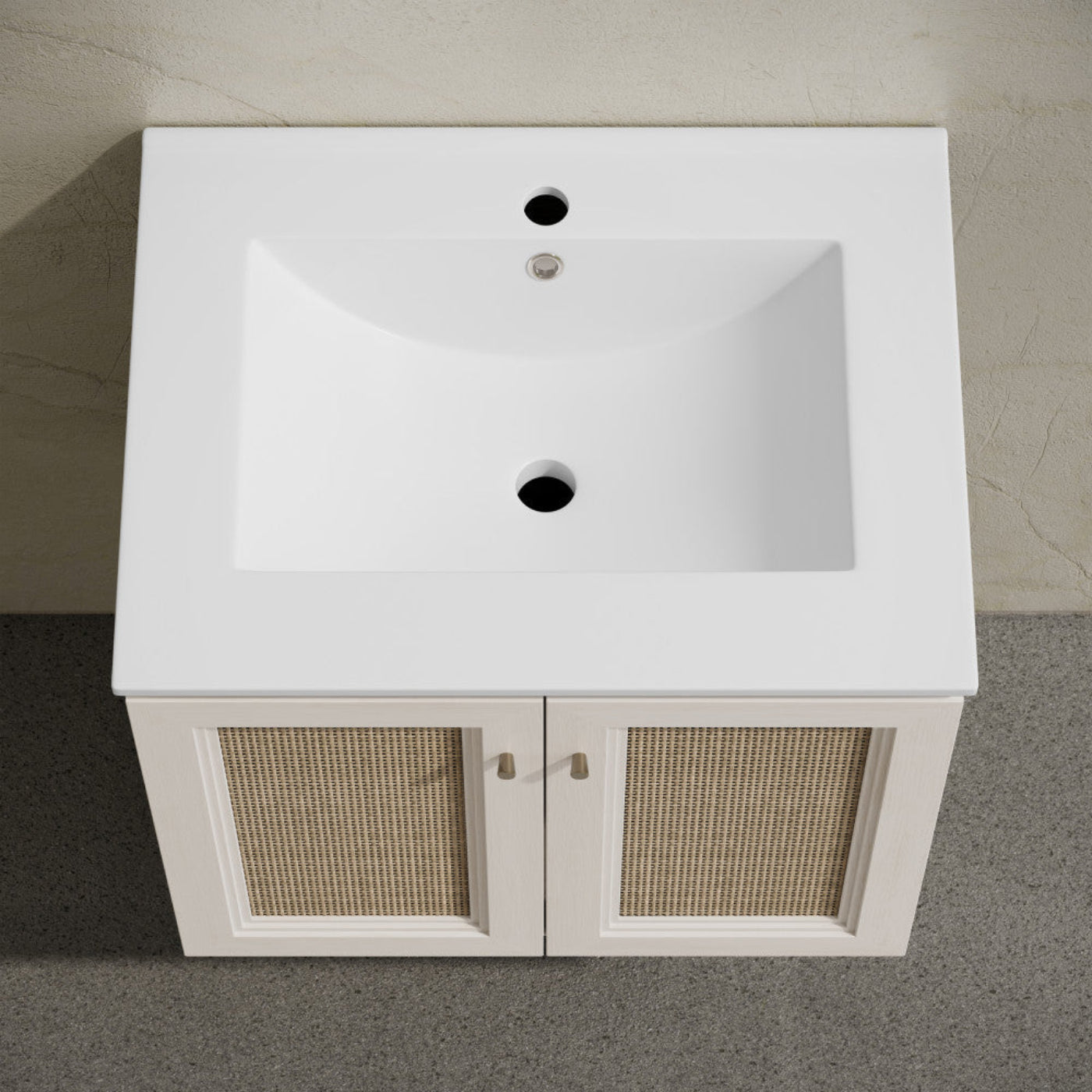 Swiss Madison Classe 24" Wall-Mounted Bathroom Vanity in White Oak with Single Faucet Hole Vanity Top - SM-BV2807WO
