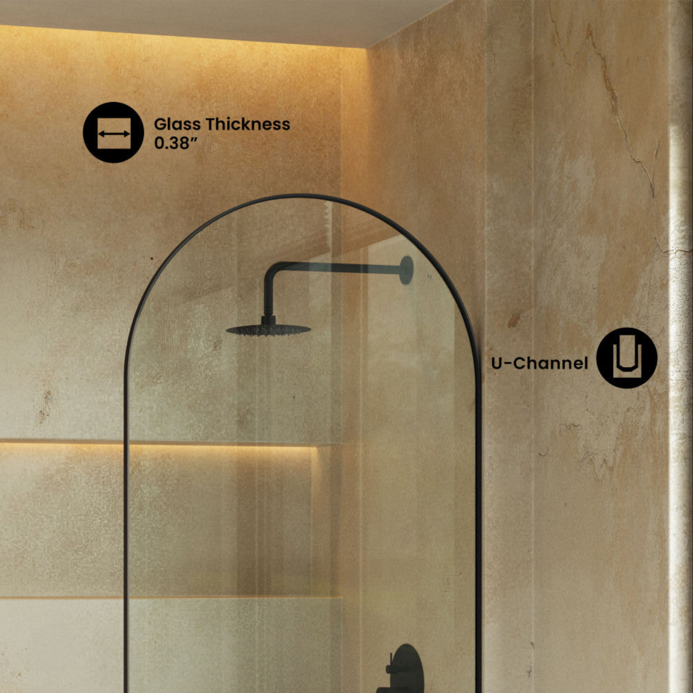 Swiss Madison Porte 34 x 58 Framed Fixed 3/8 in. (10mm) Clear Tempered Glass Tub Door with Black Matte Frame - SM-TD9001MB