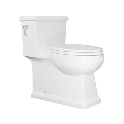 Swiss Madison Voltaire II One-Piece 12" Rough-in 1.28 GPF Left-Hand Flush ADA Elongated Toilet in Glossy White, Nano-Glaze  -  SM-1T9201GW