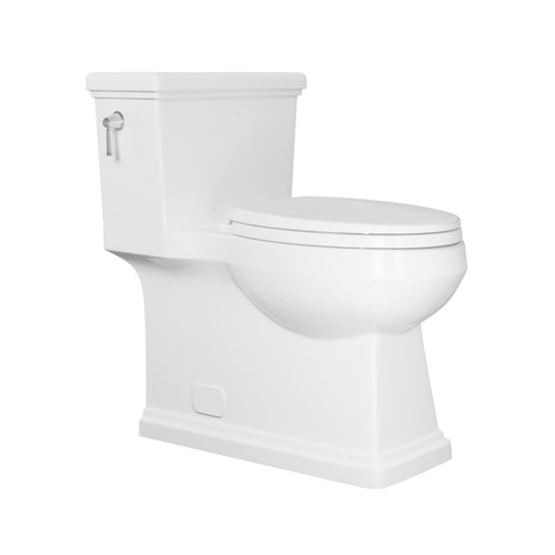 Swiss Madison Voltaire II One-Piece 12" Rough-in 1.28 GPF Left-Hand Flush ADA Elongated Toilet in Glossy White, Nano-Glaze  -  SM-1T9201GW
