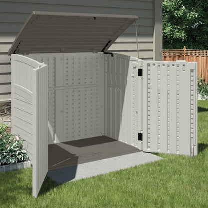 Suncast 34 Cubic Feet Horizontal Backyard Storage Stow Away Shed, Ivory (4 Pack) - 172828
