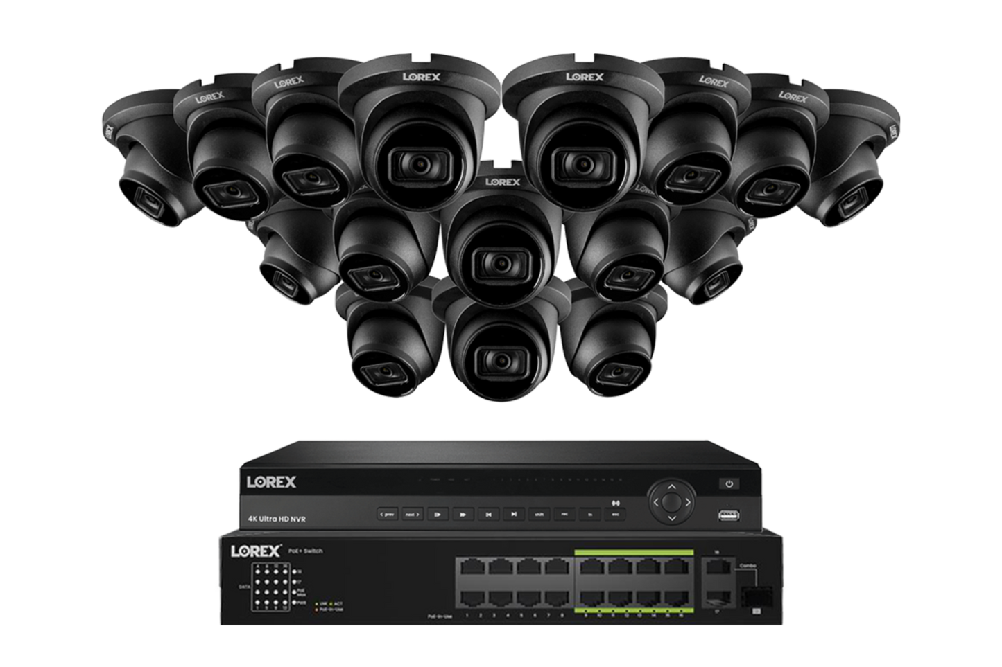Lorex Elite Series 4K 32 Camera Capable 6TB Wired NVR System with A14 IP Turret Cameras - NP4K6-3216BD