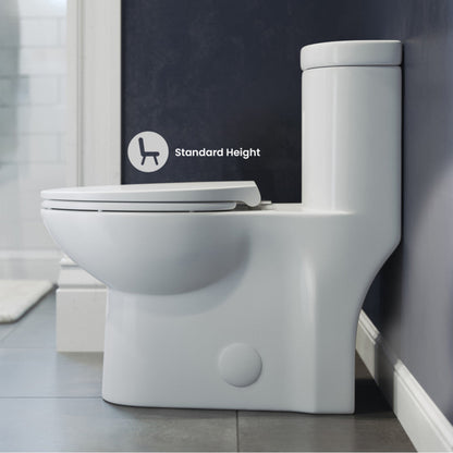 Swiss Madison Sublime One Piece Elongated Toilet Dual Flush, Brushed Gold Hardware 1.1/1.6 gpf - SM-1T205HG