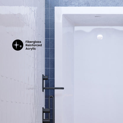 Swiss Madison Voltaire 60 x 36 Reversible Drain Soaking Drop-in Bathtub in Glossy White with Integrated Overflow, Drain Included - SM-DB0516GW